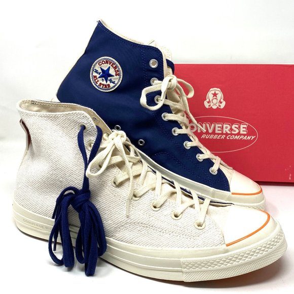 Converse | Shoes | Converse Mens Size 3 165491c Chuck Hi 7 Ivory Blue  Medieval Canvas Sneakers | Poshmark